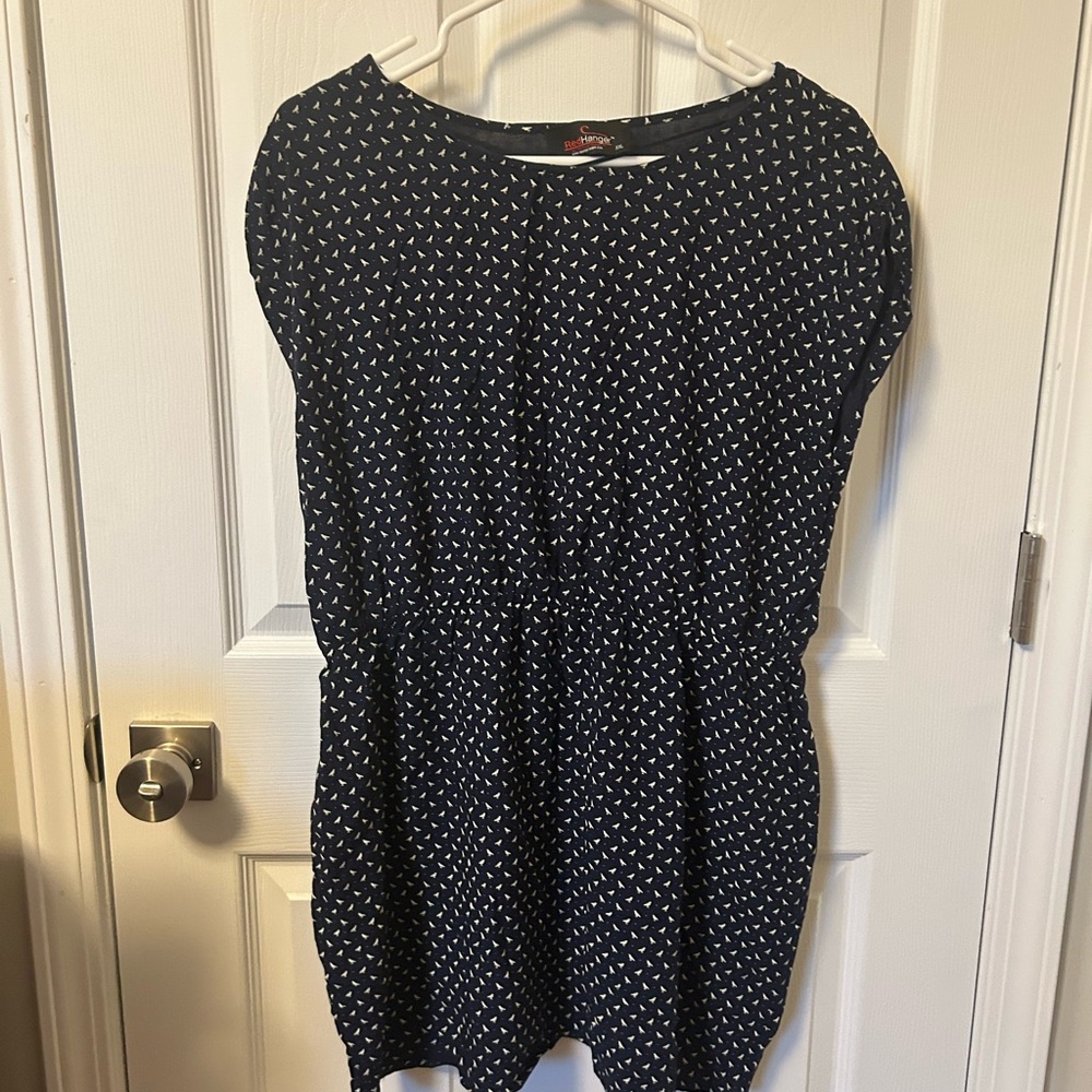 Charming Navy Bird Pattern Mini